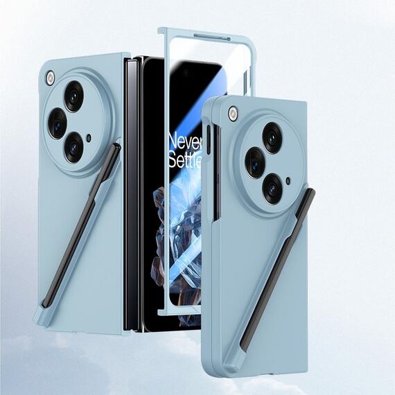 Per OPPO Find N3 Custodia per PC integrata Skin Feel con penna/scatola portapenne (azzurro)
