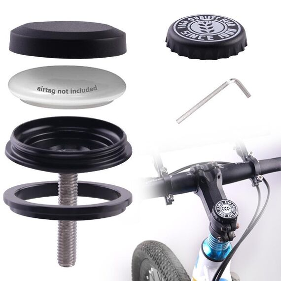 Per AirTag Tracker Custodia per bicicletta Supporto per cuffia nascosto antifurto Localizzatore bici Supporto per staffa, Stile: Coperchio per birra