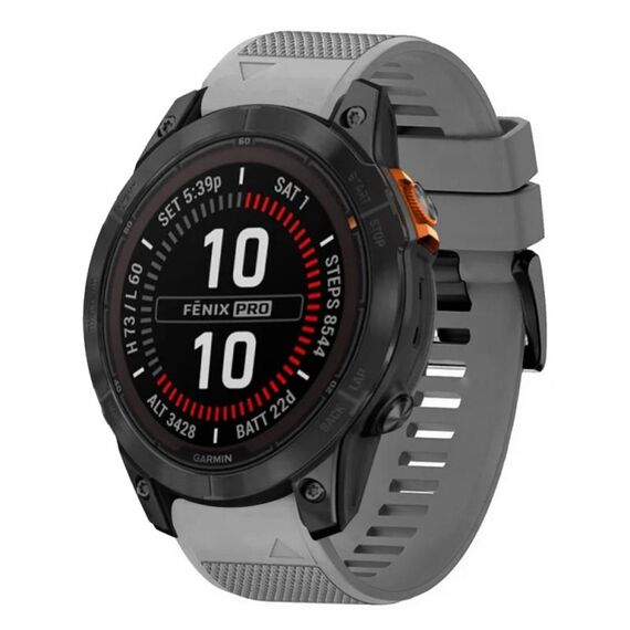 Per cinturino in silicone a sgancio rapido Garmin Fenix 7X Pro 51mm 26mm (grigio)