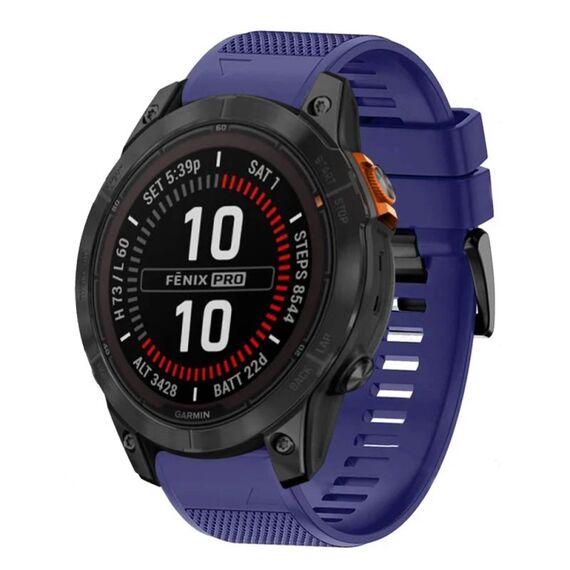 Per cinturino in silicone a sgancio rapido Garmin Fenix 7X Pro 51mm 26mm (blu notte)