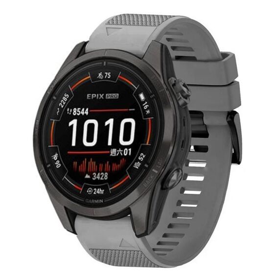 Per cinturino in silicone a sgancio rapido Garmin Epix Pro 51mm 26mm (grigio)