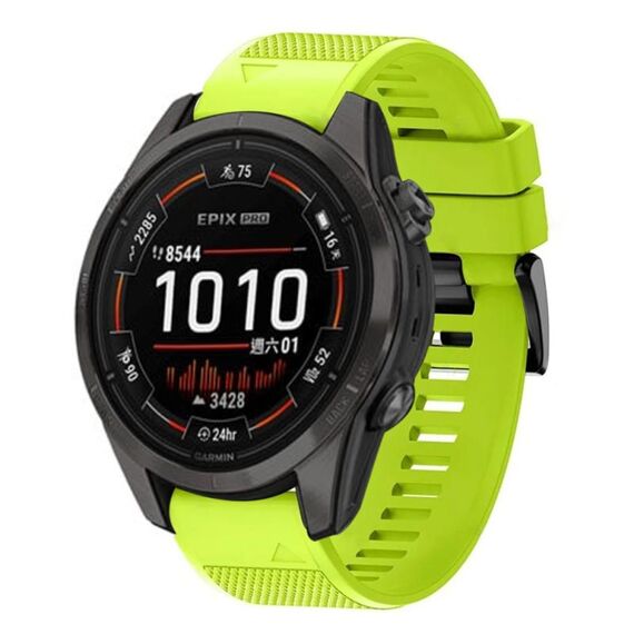 Per cinturino in silicone a sgancio rapido Garmin Epix Pro 51mm 26mm (verde lime)