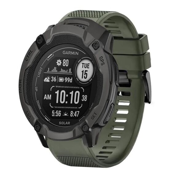 Per cinturino in silicone a sgancio rapido Garmin Instinct 2X Solar da 26 mm (verde militare)