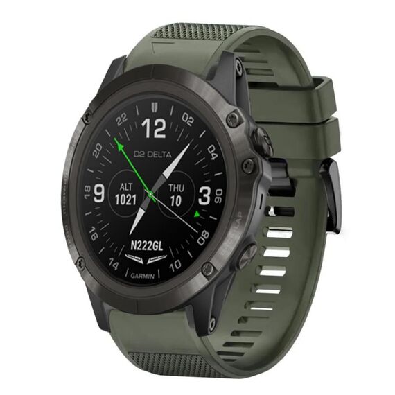 Per cinturino in silicone a sgancio rapido Garmin D2 Delta PX 26mm (verde militare)