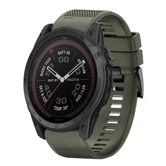 Per cinturino in silicone a sgancio rapido Garmin Tactix 7 da 26 mm (verde militare)