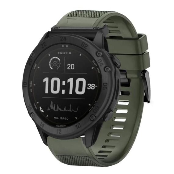 Per cinturino in silicone a sgancio rapido Garmin Tactix Delta da 26 mm (verde militare)