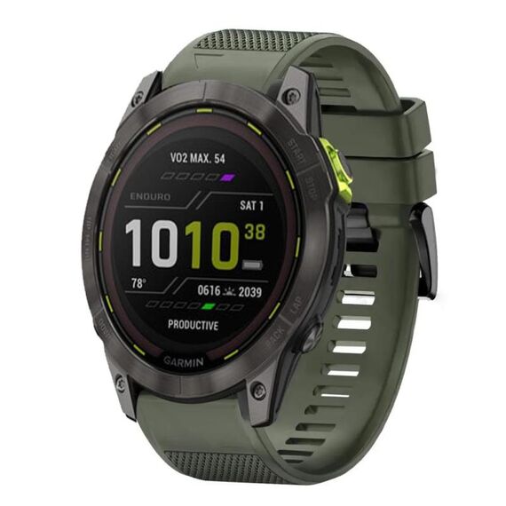 Per cinturino in silicone a sgancio rapido Garmin Enduro 2 da 26 mm (verde militare)