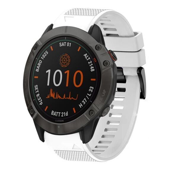 Per cinturino in silicone a sgancio rapido Garmin Fenix 6X 26mm (bianco)