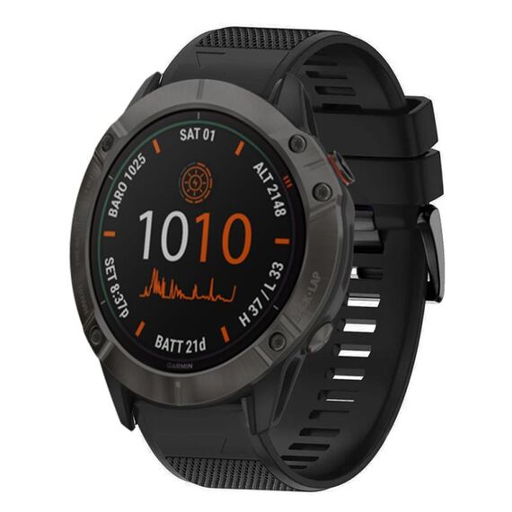Per cinturino in silicone a sgancio rapido Garmin Fenix 6X 26mm (nero)