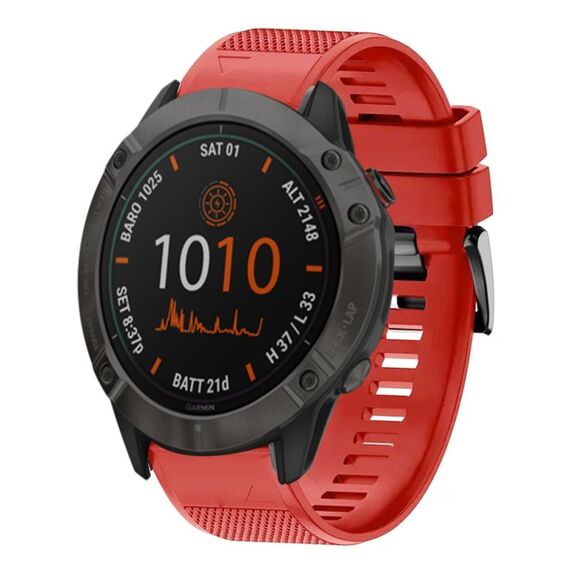 Per cinturino in silicone a sgancio rapido Garmin Fenix 6X 26mm (rosso)