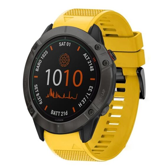 Per cinturino in silicone a sgancio rapido Garmin Fenix 6X 26mm (giallo)