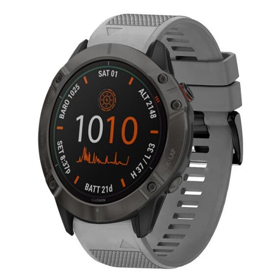 Per cinturino in silicone a sgancio rapido Garmin Fenix 6X 26mm (grigio)