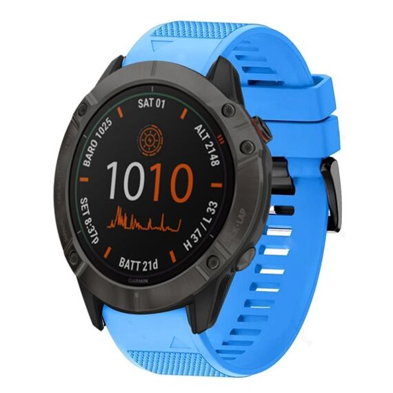 Per cinturino in silicone a sgancio rapido Garmin Fenix 6X 26mm (blu cielo)