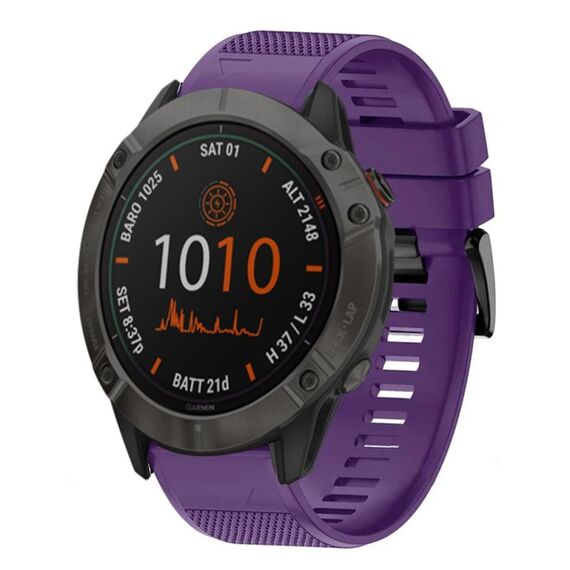 Per cinturino in silicone a sgancio rapido Garmin Fenix 6X 26mm (viola)