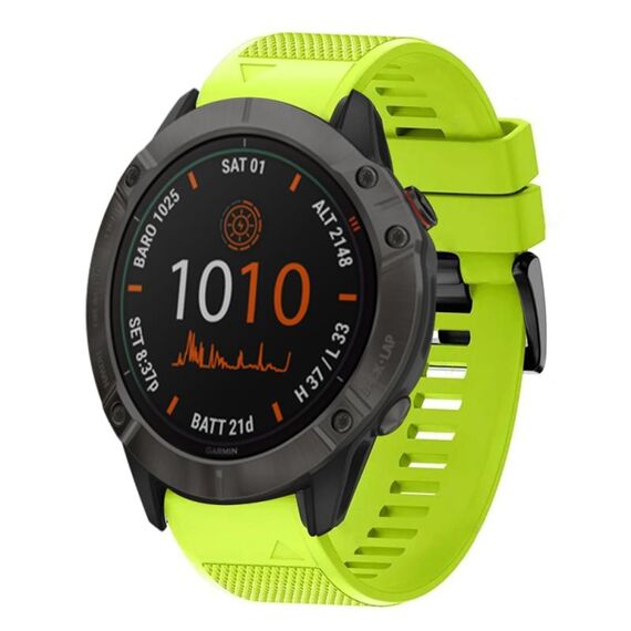 Per cinturino in silicone a sgancio rapido Garmin Fenix 6X Pro da 26 mm (verde lime)