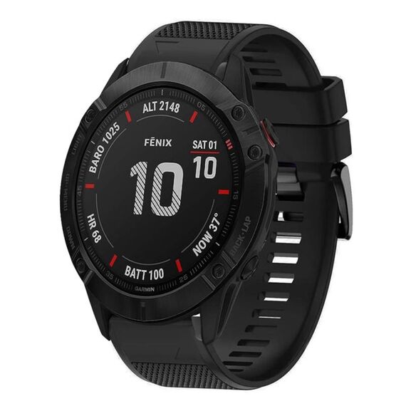 Per cinturino in silicone a sgancio rapido Garmin Fenix 6X Sapphire da 26 mm (nero)