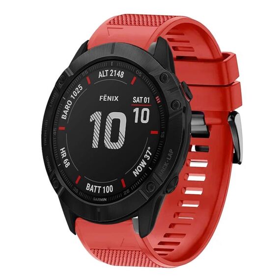 Per cinturino in silicone a sgancio rapido Garmin Fenix 6X Sapphire da 26 mm (rosso)
