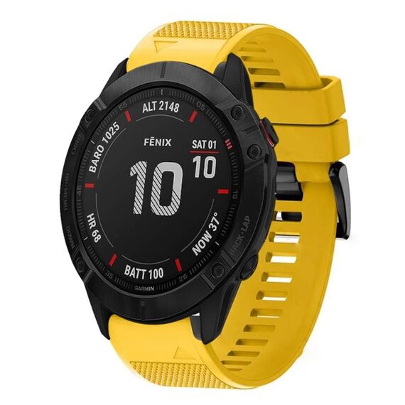 Per cinturino in silicone a sgancio rapido Garmin Fenix 6X Sapphire da 26 mm (giallo)