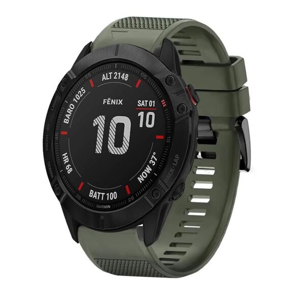 Per cinturino in silicone a sgancio rapido Garmin Fenix 6X Sapphire da 26 mm (verde militare)