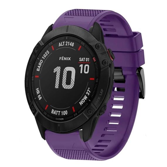 Per cinturino in silicone a sgancio rapido Garmin Fenix 6X Sapphire da 26 mm (viola)