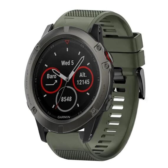 Per cinturino in silicone a sgancio rapido Garmin Fenix 5X Sapphire da 26 mm (verde militare)