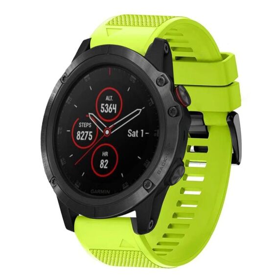 Per cinturino in silicone a sgancio rapido Garmin Fenix 5X Plus da 26 mm (verde lime)