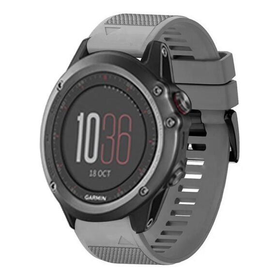 Per cinturino in silicone a sgancio rapido Garmin Fenix 3 da 26 mm (grigio)