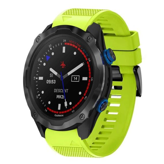 Per cinturino in silicone a sgancio rapido Garmin Descent MK 2i da 26 mm (verde lime)