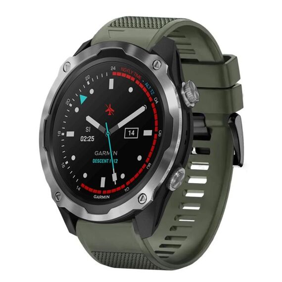 Per cinturino in silicone a sgancio rapido Garmin Descent MK 2 da 26 mm (verde militare)