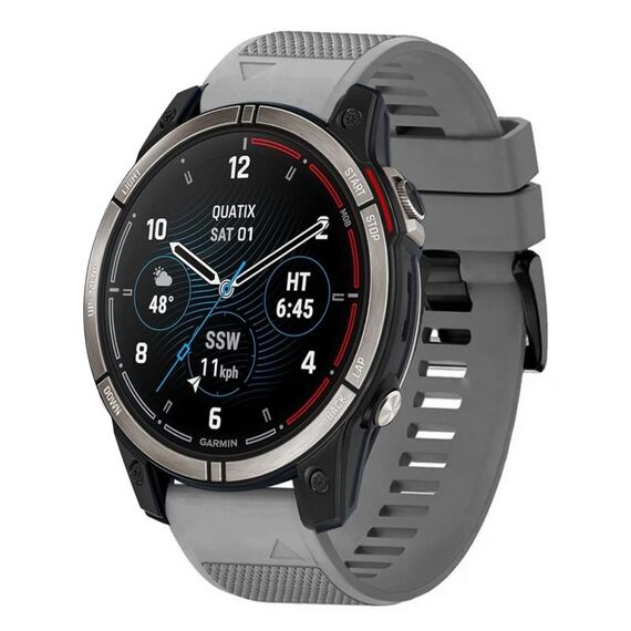Per cinturino in silicone a sgancio rapido Garmin Quatix 7 Pro da 22 mm (grigio)