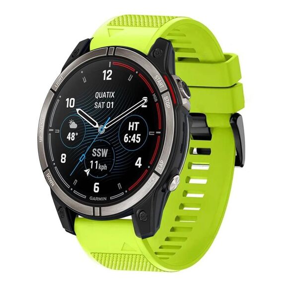 Per cinturino in silicone a sgancio rapido Garmin Quatix 7 da 22 mm (verde lime)