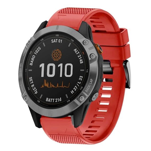 Per cinturino in silicone a sgancio rapido Garmin Fenix 7 Pro 47mm 22mm (rosso)
