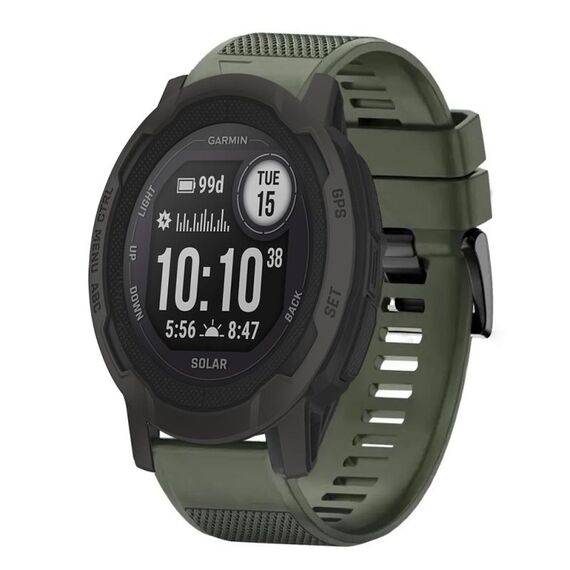 Per cinturino in silicone a sgancio rapido Garmin Instinct 2 Solar da 22 mm (verde militare)