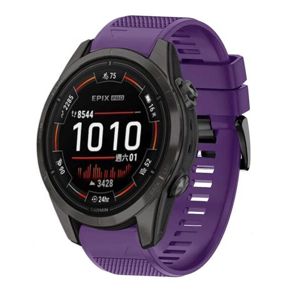 Per cinturino in silicone a sgancio rapido Garmin Epix Pro 47mm 22mm (viola)