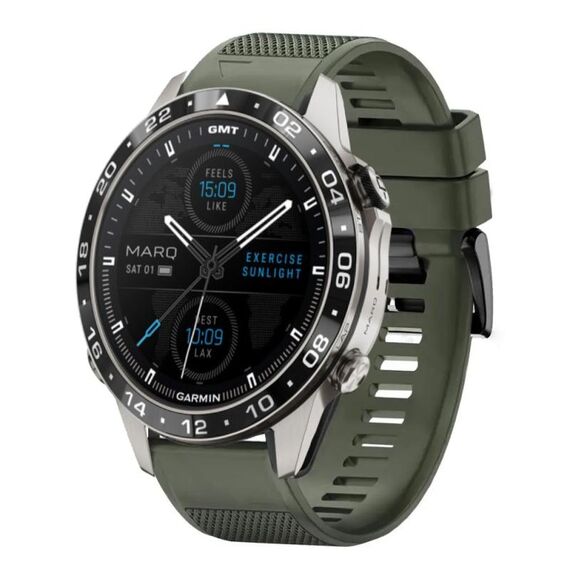 Per cinturino in silicone a sgancio rapido Garmin MARQ Aviator Gen 2 da 22 mm (verde militare)