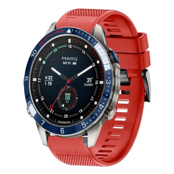 Per cinturino in silicone a sgancio rapido Garmin MARQ Captain Gen 2 da 22 mm (rosso)