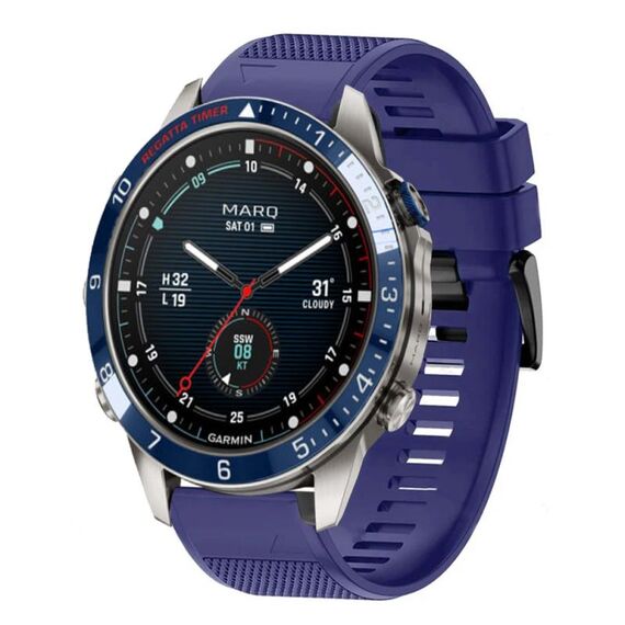 Per cinturino in silicone a sgancio rapido Garmin MARQ Captain Gen 2 da 22 mm (blu notte)