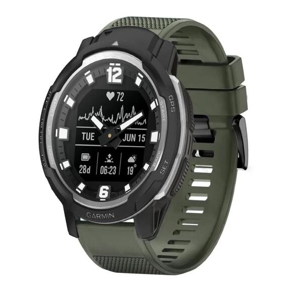 Per cinturino in silicone a sgancio rapido Garmin Instinct Crossover da 22 mm (verde militare)