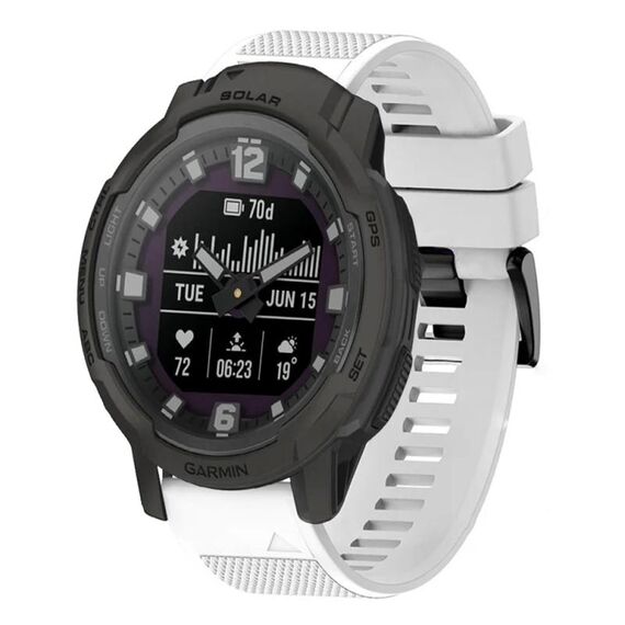 Per cinturino in silicone a sgancio rapido Garmin Instinct Crossover Solar da 22 mm (bianco)