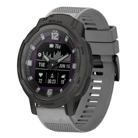 Per cinturino in silicone a sgancio rapido Garmin Instinct Crossover Solar da 22 mm (grigio)