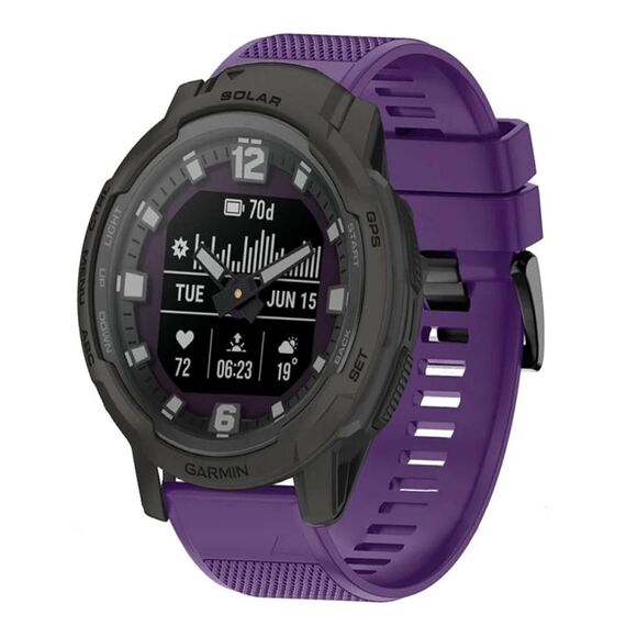 Per cinturino in silicone a sgancio rapido Garmin Instinct Crossover Solar da 22 mm (viola)