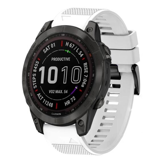 Per cinturino in silicone a sgancio rapido Garmin Fenix 7 Sapphire Solar da 22 mm (bianco)
