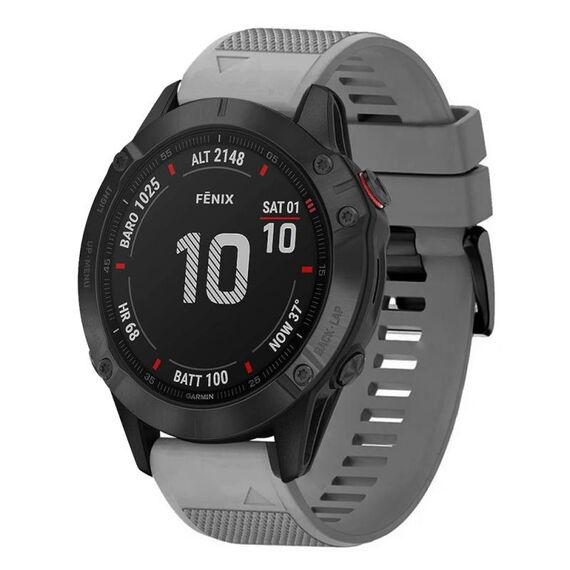 Per cinturino in silicone a sgancio rapido Garmin Fenix 6 Sapphire da 22 mm (grigio)