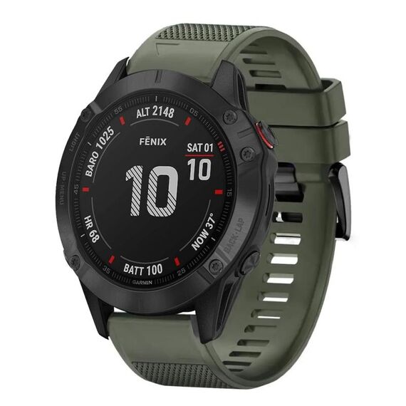 Per cinturino in silicone a sgancio rapido Garmin Fenix 6 Sapphire da 22 mm (verde militare)