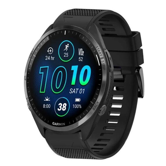 Per cinturino in silicone a sgancio rapido Garmin Forerunner 965 da 22 mm (nero)