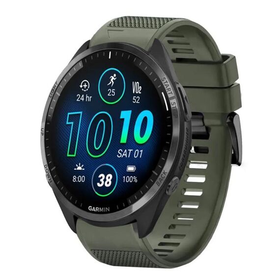 Per cinturino in silicone a sgancio rapido Garmin Forerunner 965 da 22 mm (verde militare)