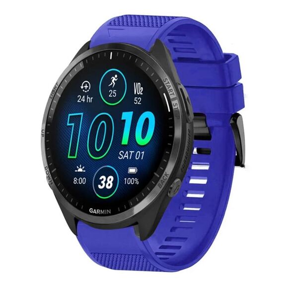 Per cinturino in silicone a sgancio rapido Garmin Forerunner 965 da 22 mm (blu scuro)
