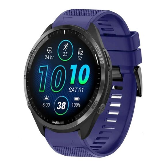 Per cinturino in silicone a sgancio rapido Garmin Forerunner 965 da 22 mm (blu notte)