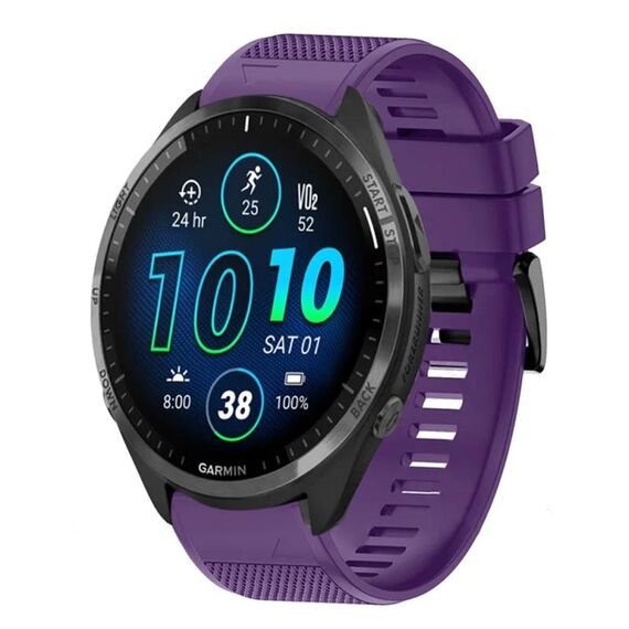 Per cinturino in silicone a sgancio rapido Garmin Forerunner 965 da 22 mm (viola)