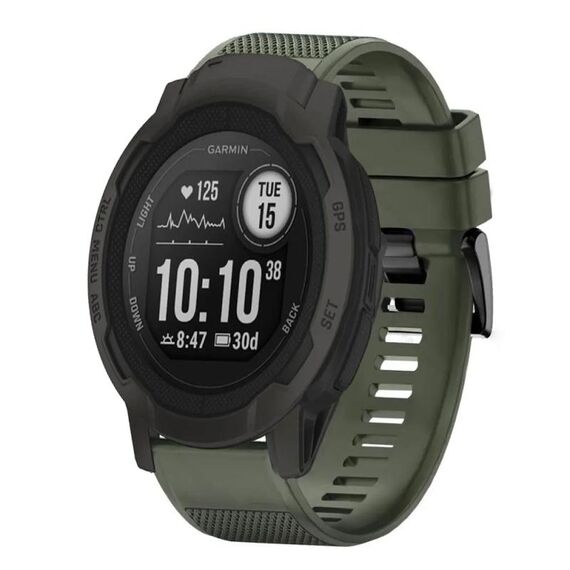 Per cinturino in silicone a sgancio rapido Garmin Instinct 2 da 22 mm (verde militare)